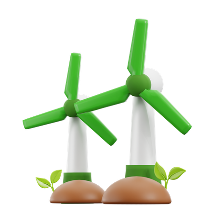 Wind Turbine  3D Icon