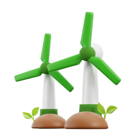 Wind Turbine  3D Icon