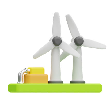 Wind Turbine  3D Icon