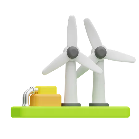 Wind Turbine  3D Icon