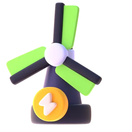 Wind Turbine  3D Icon