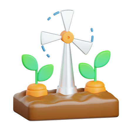 Wind Turbine  3D Icon