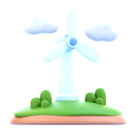 Wind Turbine  3D Icon