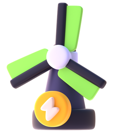 Wind Turbine  3D Icon