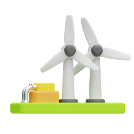 Wind Turbine 3D Icon
