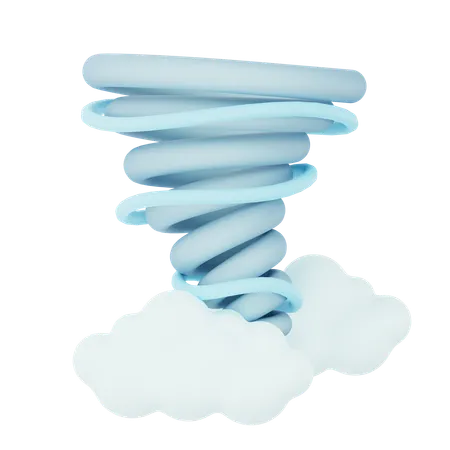 Wind Turbine White Cloud  3D Icon