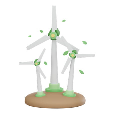 Wind Turbines  3D Icon