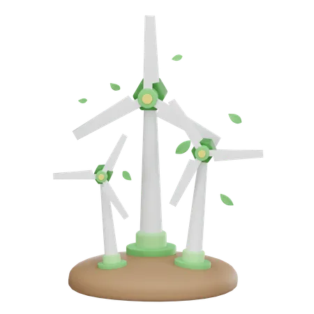 Wind Turbines  3D Icon