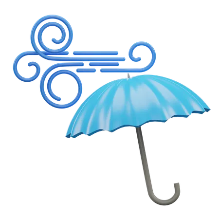 Wind Umbrella  3D Icon