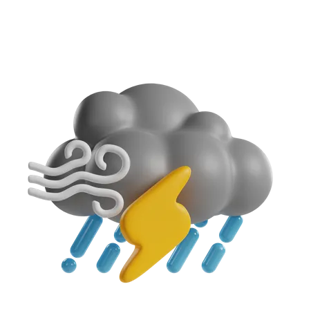 Windig Gewitter  3D Icon