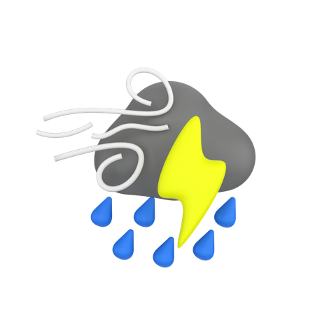 Windig leichter Regen  3D Icon