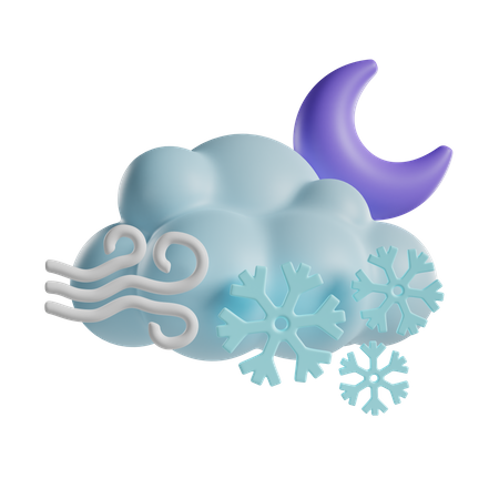 Windige Schneenacht  3D Icon