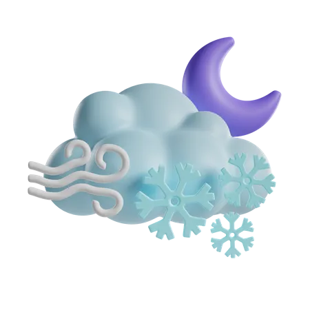 Windige Schneenacht  3D Icon