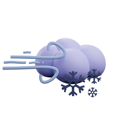 Windig Schnee Wolke  3D Icon