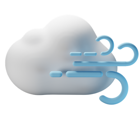 Windige Wolke  3D Icon