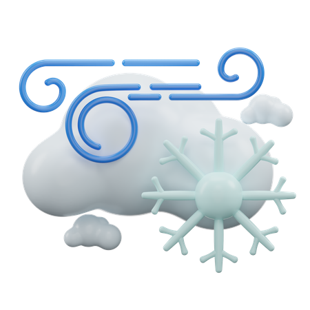 Windiger Schneefall  3D Icon