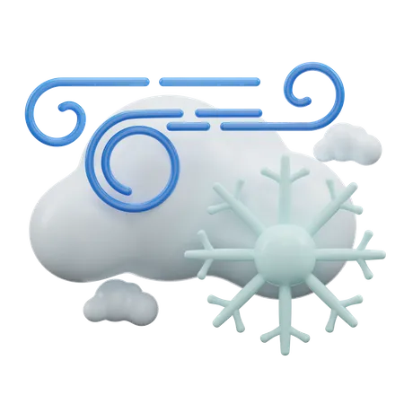 Windiger Schneefall  3D Icon