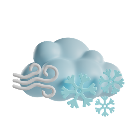 Windiger Schneetag  3D Icon