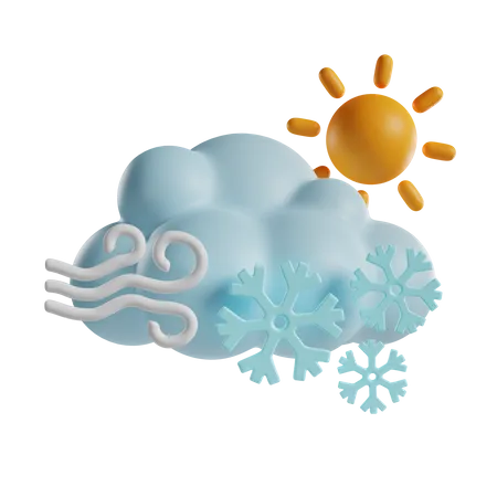 Windiger Schneetag  3D Icon