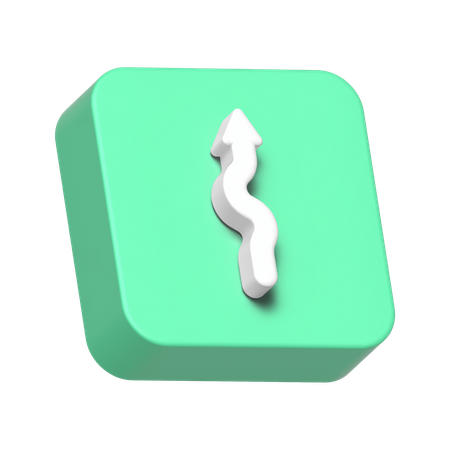 구불구불한 화살  3D Icon