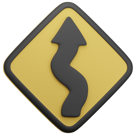 Winding Road  3D Icon