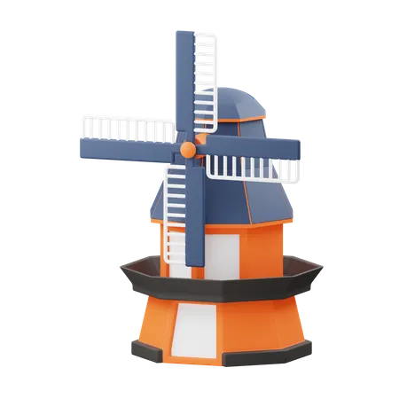 Windmill  3D Illustration