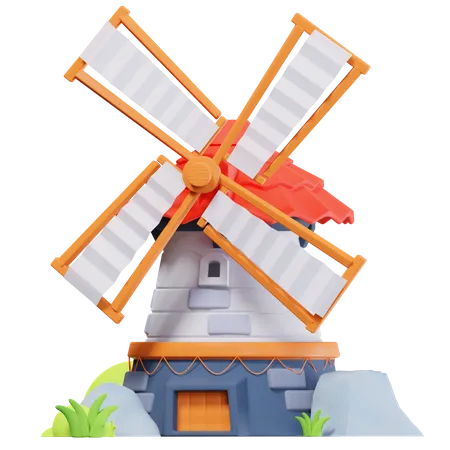 Windmill  3D Illustration