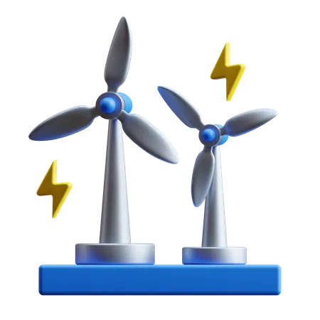 Windmill Icon With 3 D Style 3D Icon