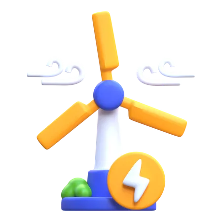 3 D Wind Turbine Icon 3D Icon