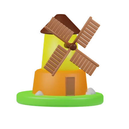 Windmill 3 D Agriculture Illustration 3D Icon