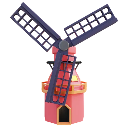 3 D Illustration Windmill 3D Icon