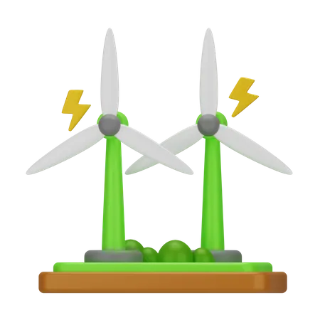 Windmill 3 D Go Green 3D Icon