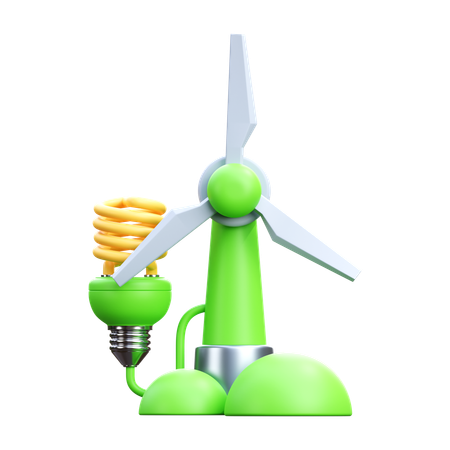 Windmill Electricity  3D Icon