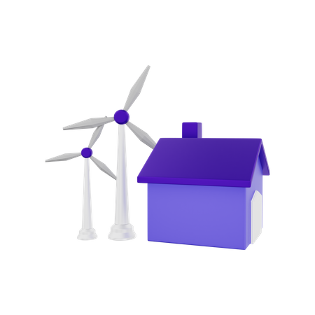 Windmill Energy  3D Illustration