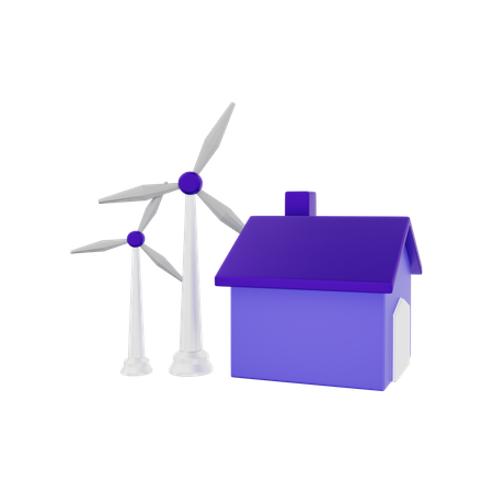 Windmill Energy 3D Illustration