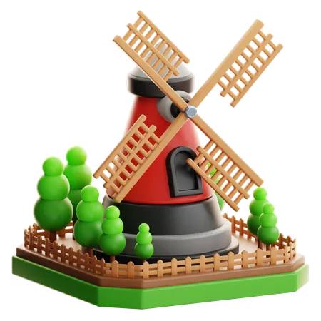 Windmühle  3D Icon