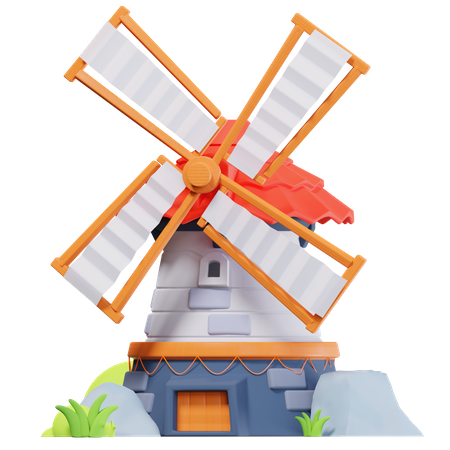 Windmühle  3D Illustration