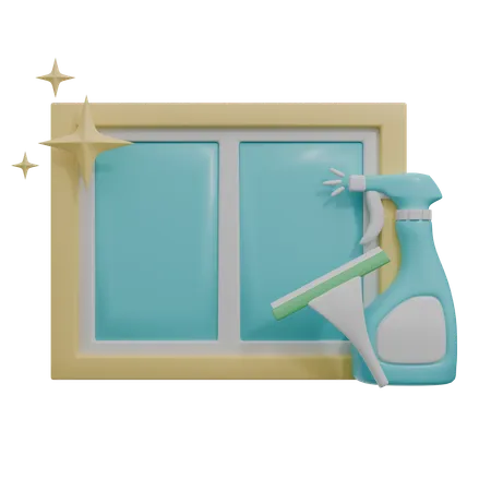 Window Cleaning  3D Icon