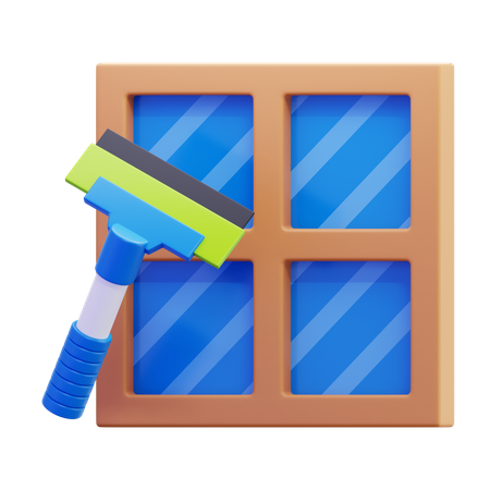 Window Cleaning Squeegee  3D Icon
