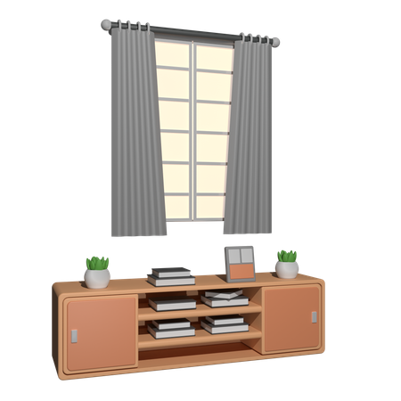 Window Curtains  3D Icon