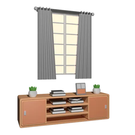 Window Curtains  3D Icon