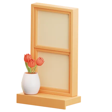 Windows and Flowers  3D Icon