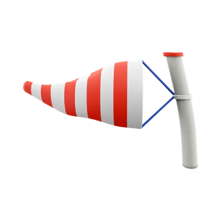 3 D Rendering Windsock Icon 3 D Render Wind Direction Tool Icon Windsock 3D Icon