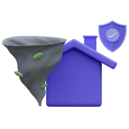 Windstorm Home Insurance 3 D Icon Illustation 3D Icon
