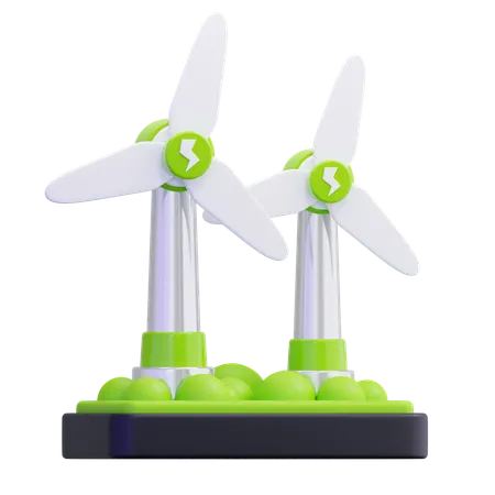 Windkraftanlage  3D Icon