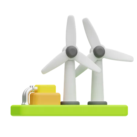 Windkraftanlage  3D Icon