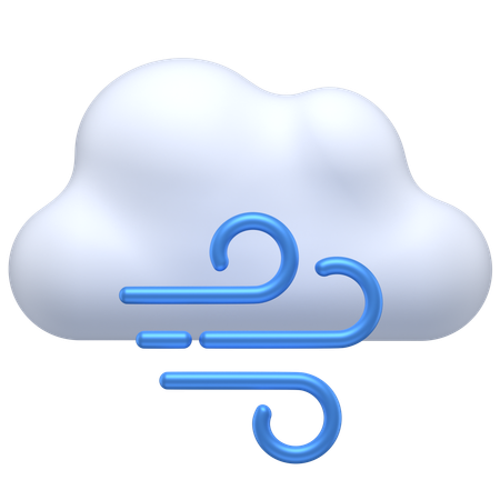 Windy cloud  3D Icon