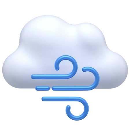 3 D Icon Of A Cloud And Wind Symbol 3D Icon