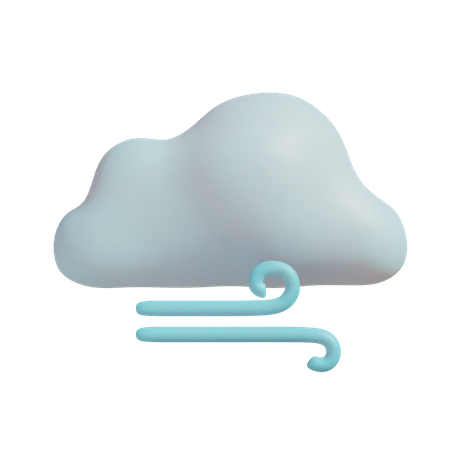 Windy Cloud  3D Illustration