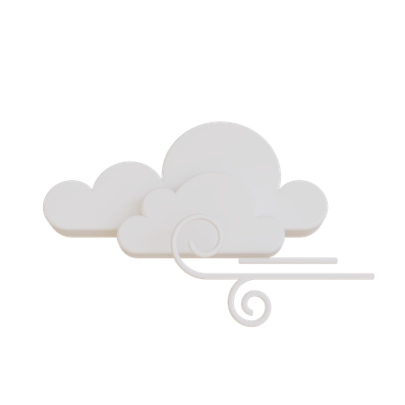 Windy Cloud  3D Illustration